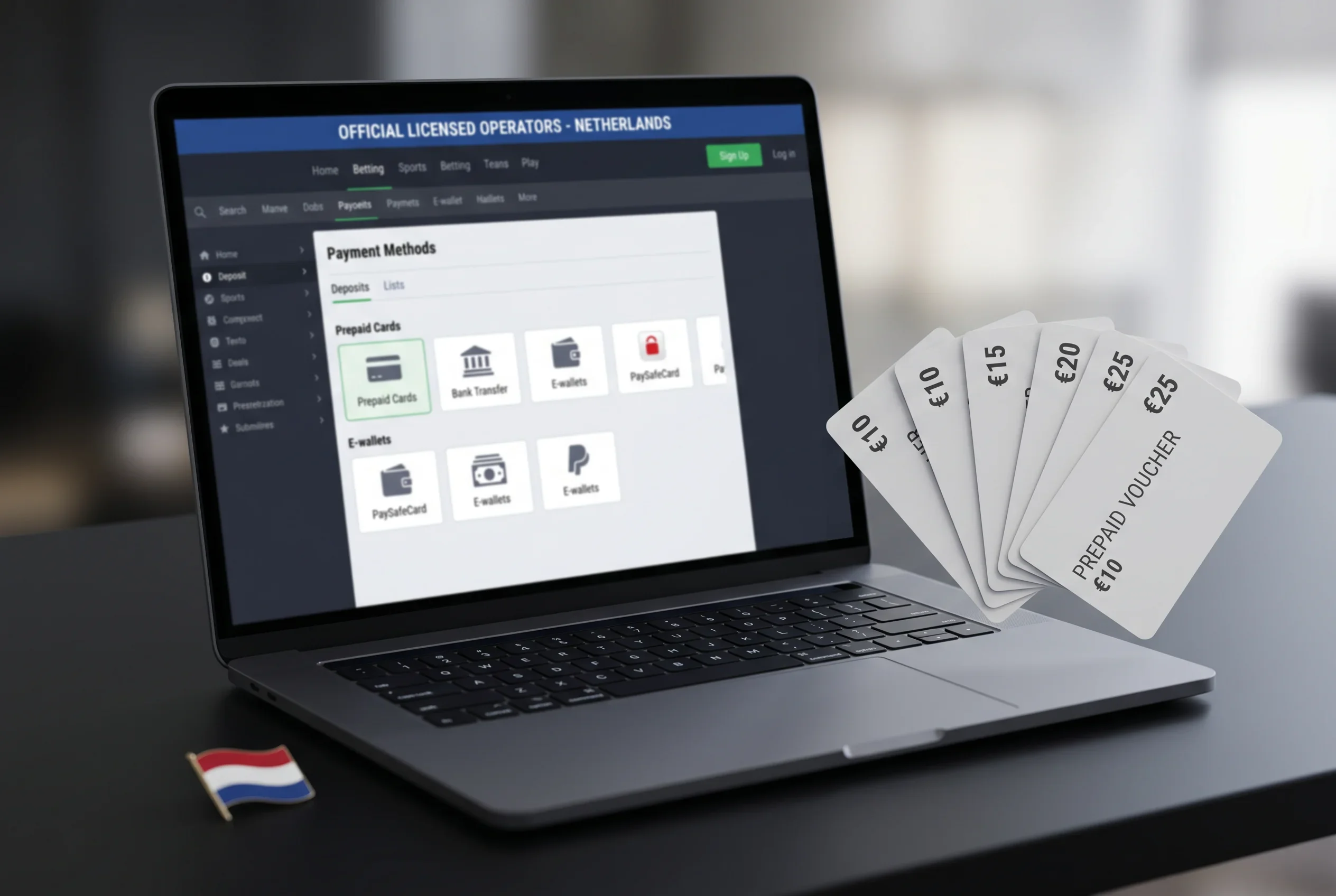Overzicht van KSA-vergunde bookmakers die Paysafecard accepteren op een laptop scherm
